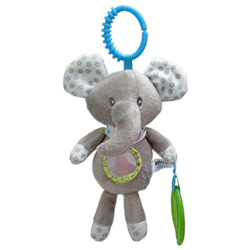 Plush Animal Rattle with Built-in Teether