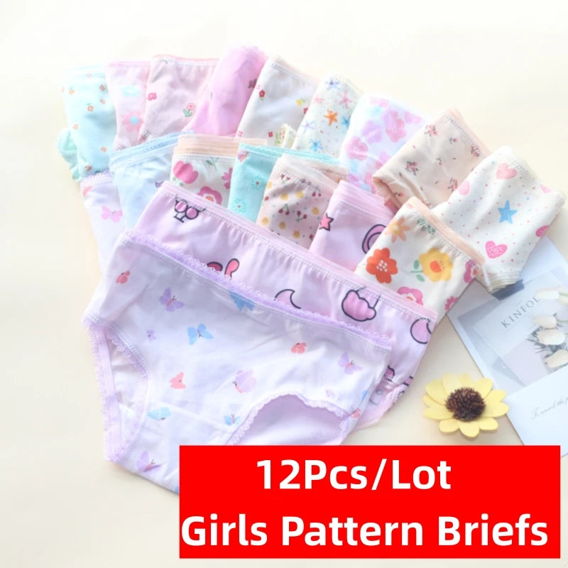 12-Piece Girls Cotton Underwear