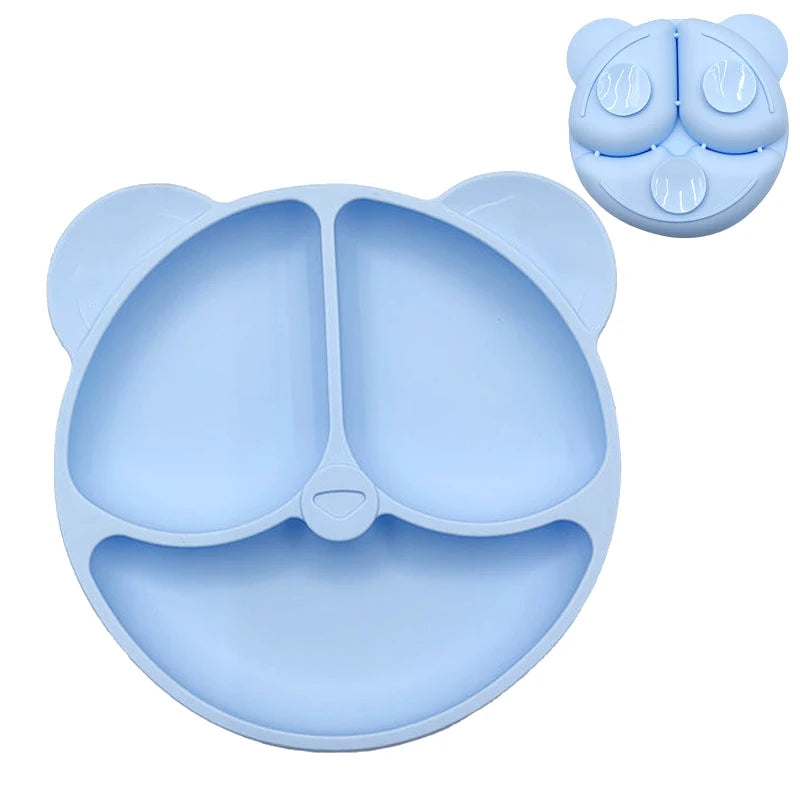 Baby Safe Silicone Dining Plate with Suction – Animal Shaped Bowl