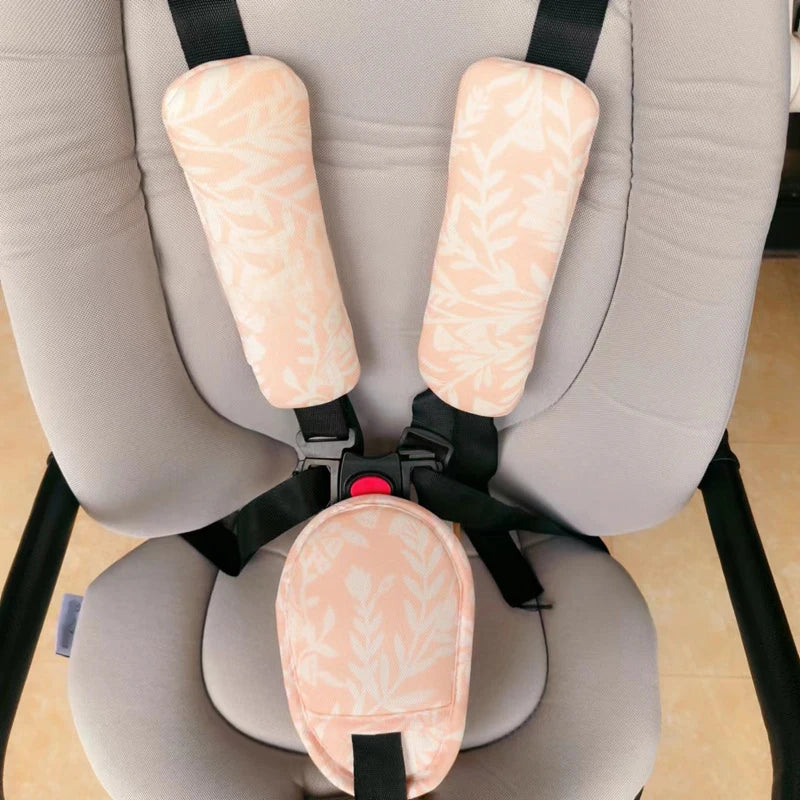 3PCS Baby Car Seat & Stroller Shoulder Pad Set – Soft Seat Belt Covers for Extra Comfort & Protection 🚗👶