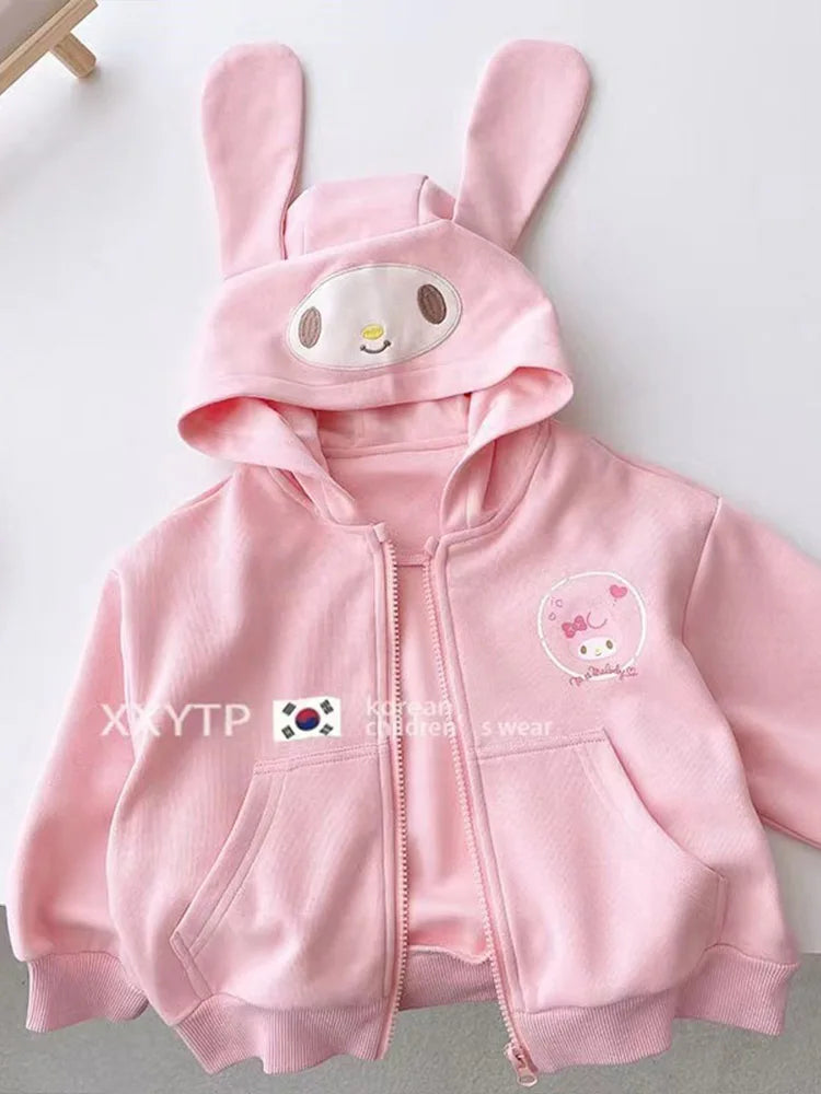 Girls' Hello Kitty Zip-Up Hooded Jacket