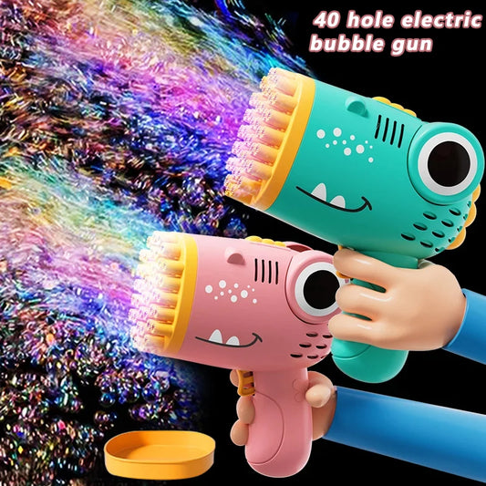 40 Hole Dinosaur Bubble Gun Toy