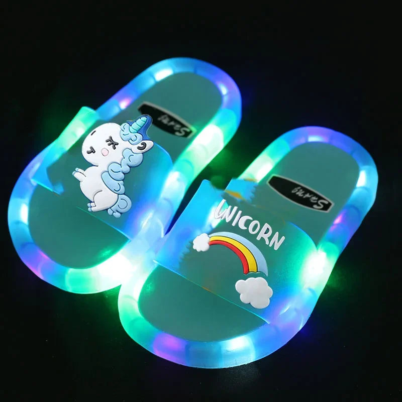 Toddler Girls Light Up Unicorn Slippers