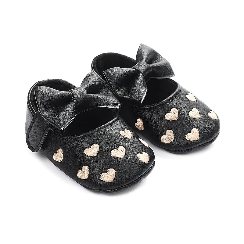 Classic Toddler Girls Dress Shoes with Bow 0-18M