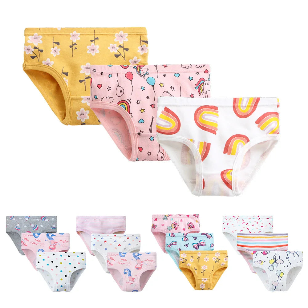 3-Piece Pack Girls' Cotton Panties