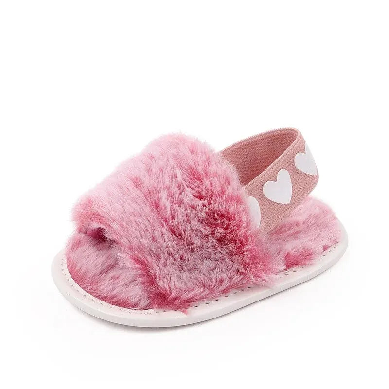 Infant Girls' Fur Flat Sandals