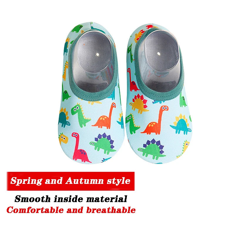 Toddlers' Swimming Cartoon Animal Print Slip-Ons