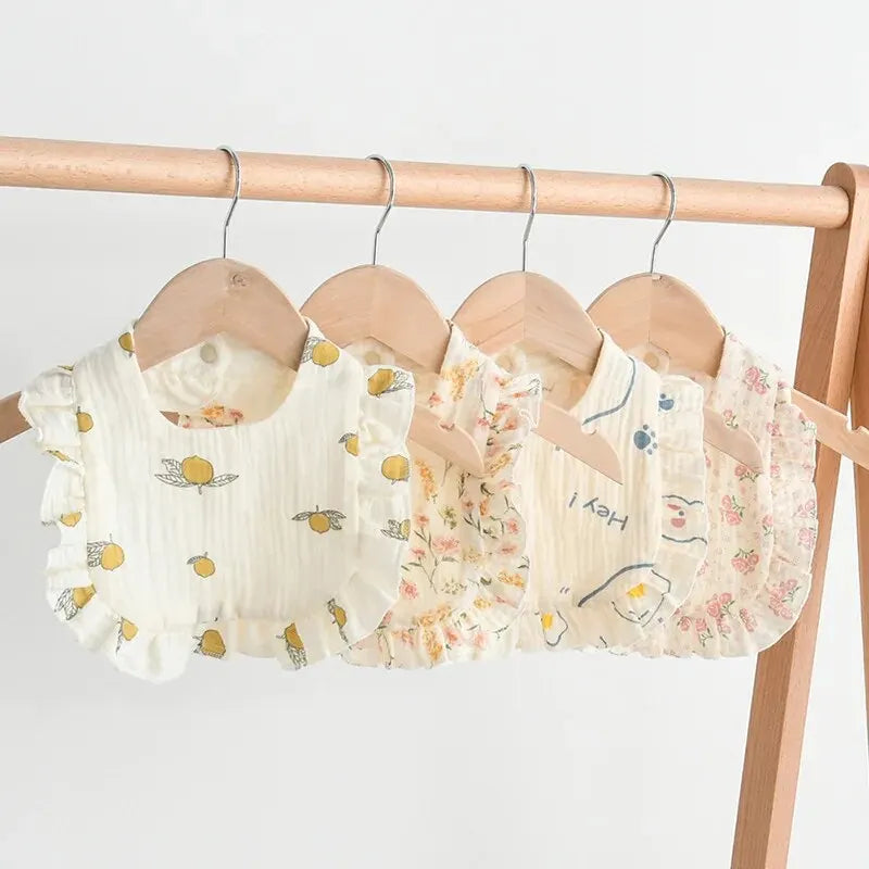 2-Piece Feeding Ruffle Floral Bib