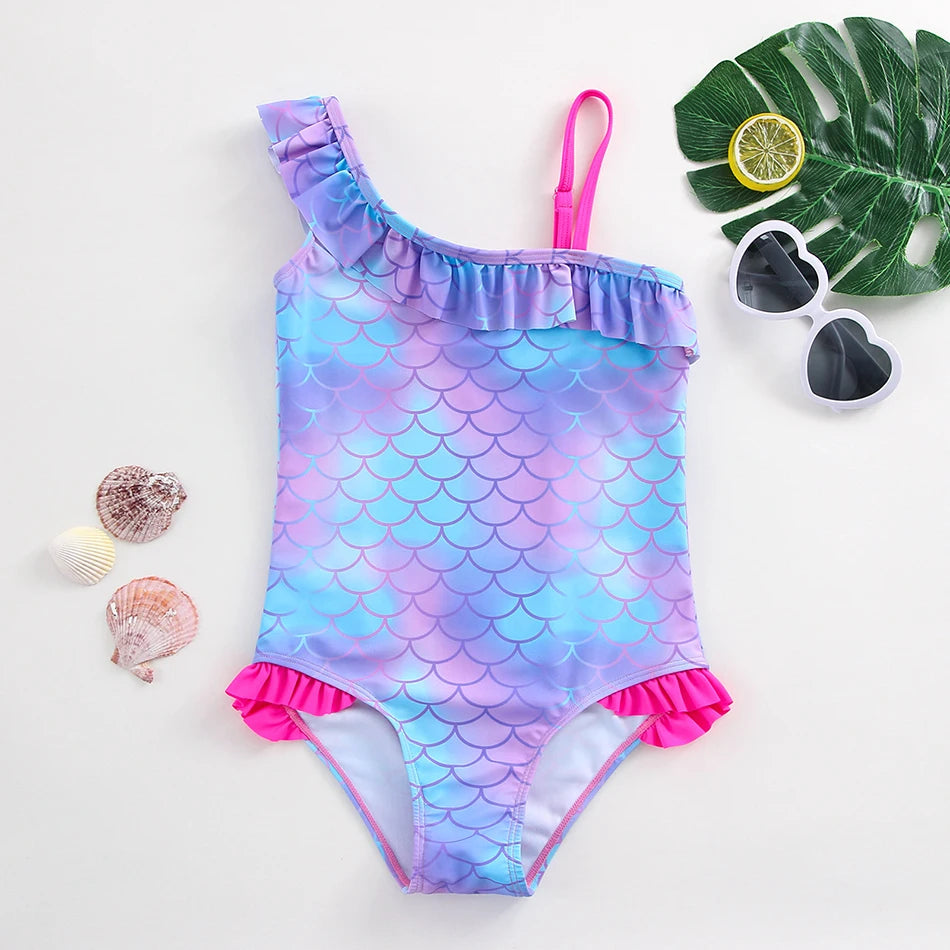 Girls' One Piece Mermaid Unicorn Swimsuits