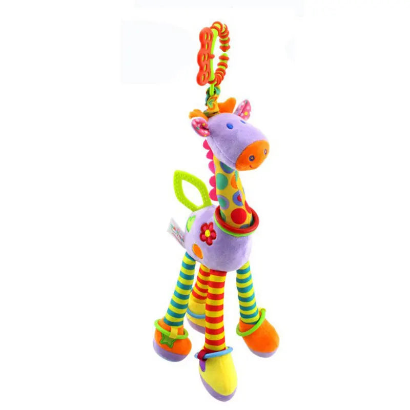 Plush Animal Rattle with Built-in Teether