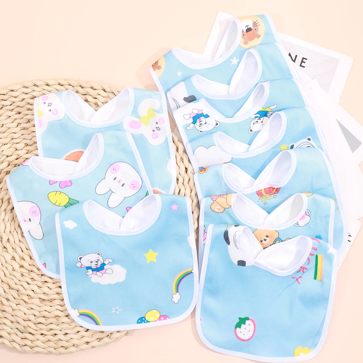 5/8/10Pcs Baby Cotton Bandana Bibs – Waterproof & Absorbent